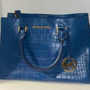 Michael Kors blue leather bag